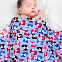 Babyhug Coral Blanket Fox Print - Blue-image-8