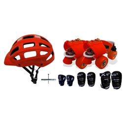 Jaspo Junior Pro Adjustable Roller Skates Combo - Orange Black-17