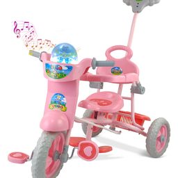 Dash Vega XL Children Musical Tricycle with Parental Handle - Pink-image-3