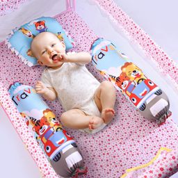 Babyhug Premium Pillow and Bolster Set Animal Print - Multicolor-image-25