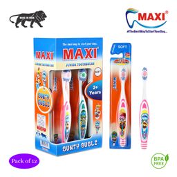 MAXI Bunty Bubli Junior Toothbrush Pack of 12 - Multicolor-15