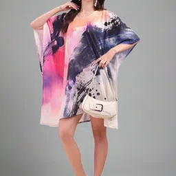 SWI Stylish Abstract Printed Short Kaftan Dress-picture-30