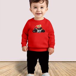 MITANSH Kids Printed Round Neck Sweatshirt With Jogger-image-127