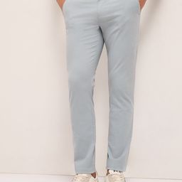 THE BEAR HOUSE Men Solid Mid-Rise Slim Fit Trousers-picture-9