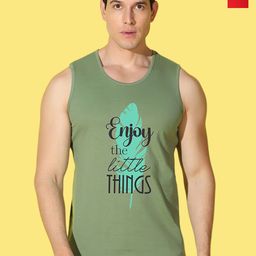 WOOSTRO Pack Of 2 Printed Combo Cotton Gym Vests VWS26(ENJOY RED)(ENJOY LGTGREEN)-image-35