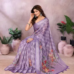 SUVIKAS CREATION Ethnic Motifs Printed Saree image 4