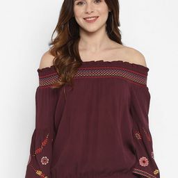 Taurus Embroidered Off-Shoulder Top-image-15