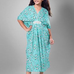 Tura Turi Floral Print Kaftan Midi Dress-image-77