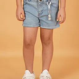 Creative Kids Girls Washed Printed Denim Denim Shorts-image-43