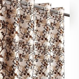 Aura Brown & Beige 2 Pieces Floral Printed Door Curtains-image-72