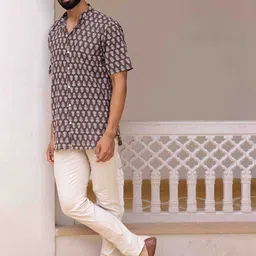 Ethnic India Men Ethnic Motifs Checked Kurta-image-7