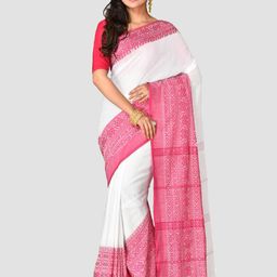 Crochetin Woven Design Khadi Saree-image-59