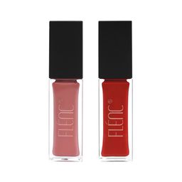 FLENC Set Of 2 Ritzy Smudge-Proof Glossy Liquid Lipstick- 10ml Each -Miami - Muscow-33