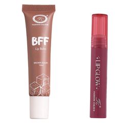 Fashion Colour Set Of 2 BFF Lip Balm - 10 ml & Pretty Lip Glow Lipstick - 3 ml -Terracotta-image-43