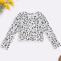 Pantaloons Junior Girls Floral Printed Round Neck Cotton T-shirt-picture-45