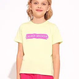 Vero Moda Girls Typography Printed Applique T-shirt-image-60