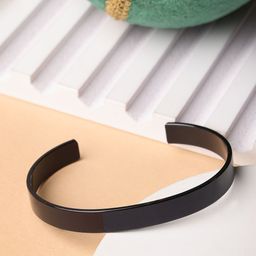 NVR Men Rhodium-Plated Cuff Bracelet-image-29
