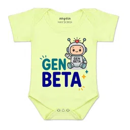 Arvesa Kids-Unisex Yellow Cotton Rompers-picture-23