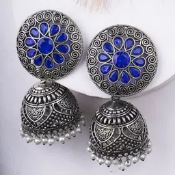 Adwitiya Collection Dome Shaped Jhumkas Earrings-image-99