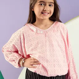 Peppermint Floral Batwing Sleeve Chambray Crop Top-image-90