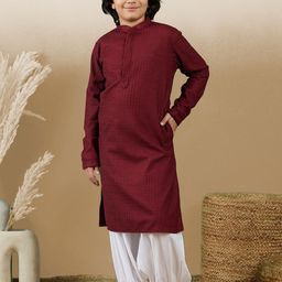 Here&Now X Sanwara Boys Embroidered Regular Chikankari Kurta with Patiala-22