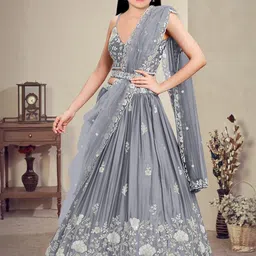 F Plus Fashion Orange Net Lehenga Choli-picture-29