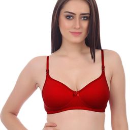 Samvar Red Cotton Non-Wired Non Padded Minimizer Bra-picture-49