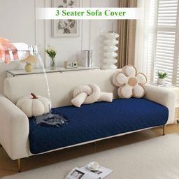HOKIPO Navy Blue Polyester 1 Piece Sofa Cover-image-17