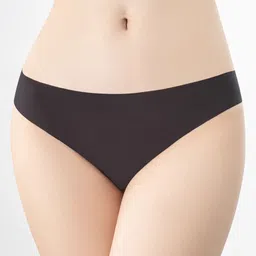 LULU & SKY Mid-Rise Seamless Thongs Briefs 99075-BLACK-image-32