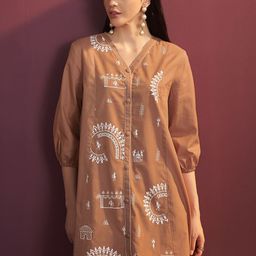 Anouk Women Embroidered V-Neck A-Line Dress-picture-31