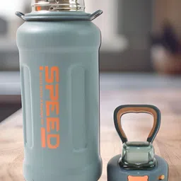 DeoDap Grey & Orange Colored Printed Stainless Steel Printed Water Bottle 800ml-29