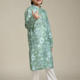 Manyavar Boys Floral Printed Regular Straight Kurta with Pyjamas-picture-15