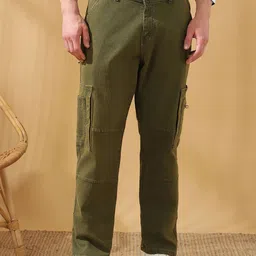 Dennis Lingo Men Relaxed Fit Mid-Rise Stretchable Cargo Jeans-image-57