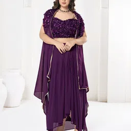 KALINI Embroidered Semi-Stitched Lehenga & Unstitched Blouse With Dupatta-26