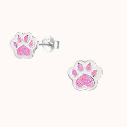 HighSpark 925 Sterling Silver Paw Print Studs Earrings-image-60
