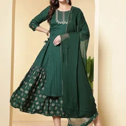 Anouk Ethnic Motifs Embroidered Fit & Flare Midi Dress-picture-36
