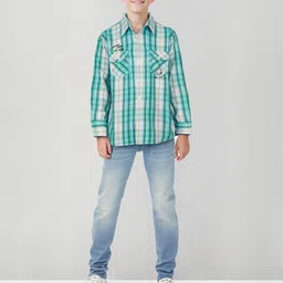Gini and Jony Boys Standard Tartan Checks Opaque Checked Casual Shirt-image-82