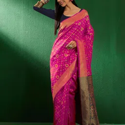 DIVASTRI Woven Design Zari Designer Banarasi Saree-image-88