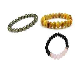 Divine souvenirs Unisex Set Of 3 Artificial Beaded Bracelets-18