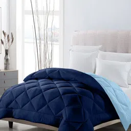 CHICERY Navy Blue & Blue Geometric AC Room Single Bed Comforter-image-89