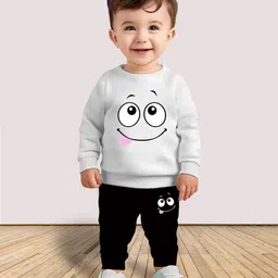 MITANSH Kids Printed Round Neck Sweatshirt With Jogger-34
