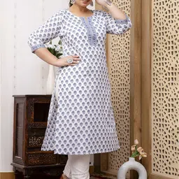 Nayo Women Ethnic Motifs Printed Flared Sleeves Sequinned Kurta-19
