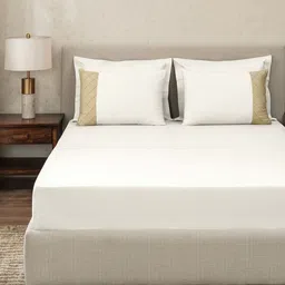SANSAAR A DDECOR BRAND LIVE CONSCIOUSLY White Solid Cotton 3 Piece Bedding Set-image-55