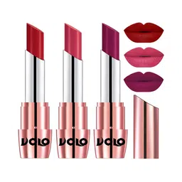 VOLO Set Of 3 Creme Matte Lipstick 3.5g Each - Tomato Red 640-Magenta 641-Pink 645-2