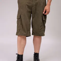 The Indian Garage Co Men Loose Fit Cargo Shorts-picture-26