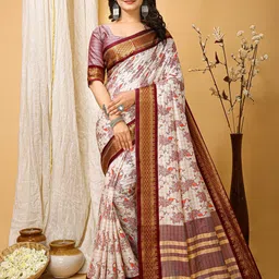 HI FI NX Ethnic Motifs Zari Silk Cotton Chanderi Saree-image-46
