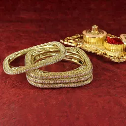 NMII Set Of 4 Cubic Zirconia-Studded Square Shaped Bangles image 1