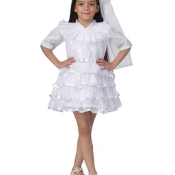 itsmycostume Girls Round Neck Short Sleeves Ruffles Fit & Flare Dress-image-74
