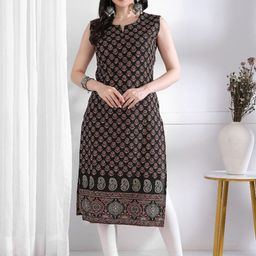 Vbuyz Women Ethnic Motifs Printed Cotton Straight Kurta-40