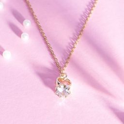 SALTY Stone Studded Stainless Steel Promise Ring Pendant & Chain Jewellery Accessories-image-52
